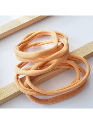 Hobiceyiz Dikişsiz Saç Bandı Lastiği 10 Adet Somon Renk