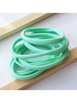 Hobiceyiz Dikişsiz Saç Bandı Lastiği 10 Adet Su Yeşili Renk