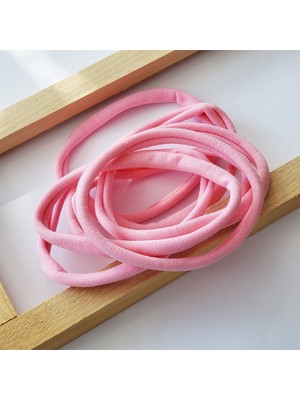 Hobiceyiz Dikişsiz Saç Bandı Lastiği 10 Adet Pembe Renk