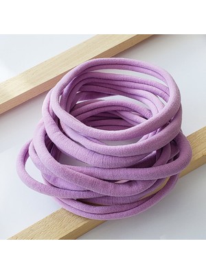 Hobiceyiz Dikişsiz Saç Bandı Lastiği 10 Adet Lila Renk