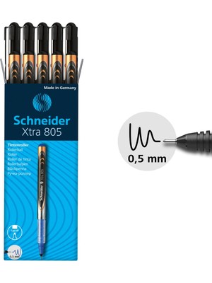 Schneider Xtra 805 Iğne Uçlu Kalem 0.5 Siyah 10 Lu Set