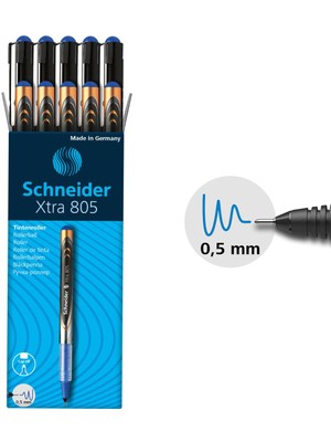 Schneider Xtra 805 Iğne Uçlu Kalem 0.5 Mavi 10 Lu Set