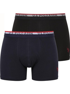U.S. Polo Assn. Erkek Modal Lacivert - Siyah 2'li Boxer 80489