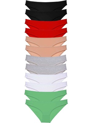 Royaleks 12 adet Süper Eko Set Likralı Kadın Slip Külot Set 2