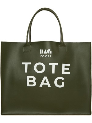 Bagmori Haki Tote Bag Baskılı Askılı Çanta