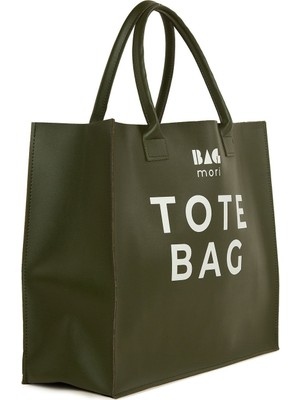 Bagmori Haki Tote Bag Baskılı Askılı Çanta