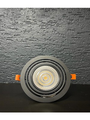 TekwaT Sıva Altı AR111 Cob Led Armatür 35W Yuvarlak Siyah Kasa