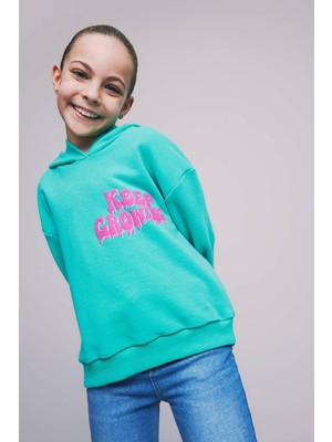 DeFacto Kız Çocuk Relax Fit Sırt Baskılı Sweatshirt Z5596A623SP