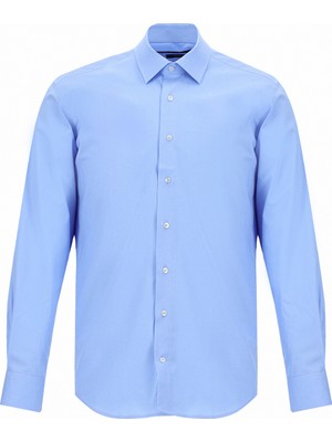 Kiğılı Uzun Kol Slim Fit Desenli Klasik Gömlek