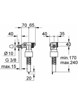 Grohe Gömme Rezervuar Iç Takımı Doldurma Grubu Flatör Şamandıra - 37095000