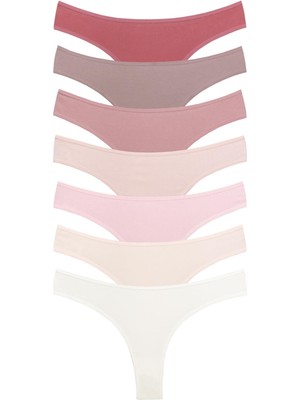 Dominant Kadın Soft Renkli Brazilian Külot 7'li Paket Pamuklu Likralı Rahat Tasarım