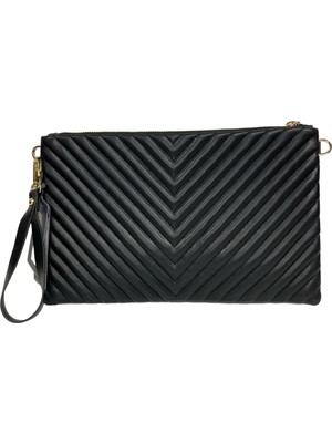 Silver Polo Siyah Kadın El Çantası Clutch Sp