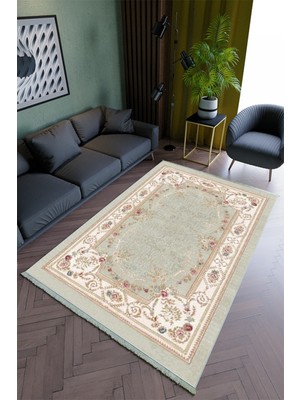 10 Post Online Salon Halısı Modern Turkuaz Krem Yolluk Kaymaz Yuvarlak Oval Kesme Ince Yıkanabilir Halı