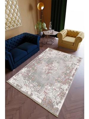 10 Post Online Salon Halısı Spor Gri Pembe Yolluk Kaymaz Yuvarlak Oval Kesme Ince Yıkanabilir Halı