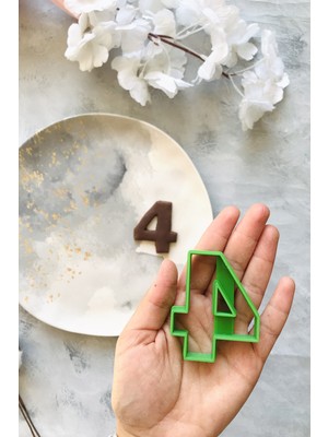 Cestopieno Yeşil 4 Rakamı Hamur Şekillendirici / Kurabiye Kalıbı