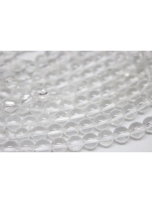 Yaşam Tohumu Kristal Kuvars Taşı Yarım Dizi 5mm (18CM Uzunluğundadır)