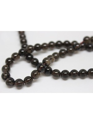 Yaşam Tohumu Dumanlı Kuvars Taşı Yarım Dizi 6mm (18CM Uzunluğundadır)