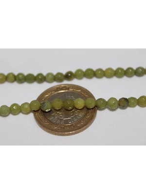 Yaşam Tohumu Peridot (Zebercet) Taşı Faset Kesim Yarım Dizi 4mm (18CM Uzunluğundadır)