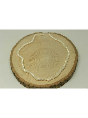 Yaşam Tohumu Inci Yarım Dizi Beyaz Rondela 4-5mm Aralığı (18CM Uzunluğundadır)