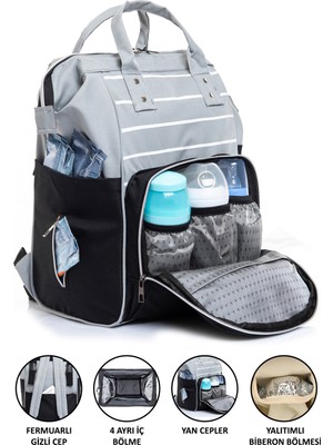 Cucul Anne Bebek Bakım Çantası Su Geçirmez Anti Alerjik Malzeme 42 cm Yükseklik Kapasiteli