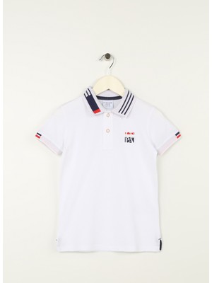 U.S. Polo Assn. Düz Beyaz Erkek Çocuk T-Shirt Komunkids