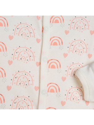 Hello Baby Hellobaby Yenidoğan Kız Bebek Gökkuşağı Kendinden Eldivenli Tulum-Body- Şapka 3lü Set Kız Bebek Kı