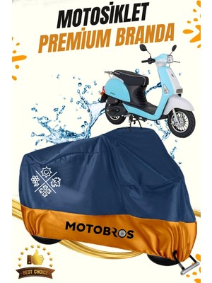 Motobros Motosiklet Brandası Mondial 50 Revival Motor Brandası Motor Örtüsü Su Geçirmez Paraşüt Kumaş UV Korumalı Premium