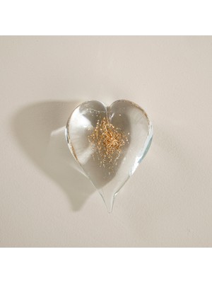 Chakra Hexi Kalp Kağıt Ağırlığı Transparan/altın