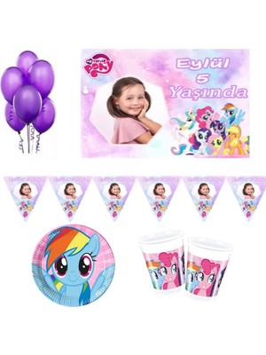 Hayaller Dükkanı 8 Kişilik Pony Afiş Li Doğum Günü Süsleri Parti Seti