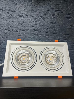 TekwaT Sıva Altı AR111 Cob Led 25 W Armatür Beyaz 2'li Kasa