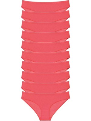 Royaleks 10 adet Süper Eko Set Likralı Kadın Slip Külot Fuşya