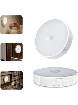 Gaman Çok Sensörlü 2'li Hareket Sensörlü Şarjlı Dolap İçi Aydınlatma Koridor Lambası Mutfak Tezgahı Aydınlatması