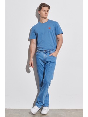 Wrangler Texas Straight Jean Pantolon Erkek 38 Beden Desenli Günlük Stil Mavi Renk
