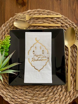 Kidspartim Gold Yaldızlı Beyaz Hoş Geldin Ya Şehri Ramazan Garson Katlama 16 Lı Yeni Model