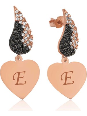 Stil Love Gümüş Kanatlı Kalp Küpe