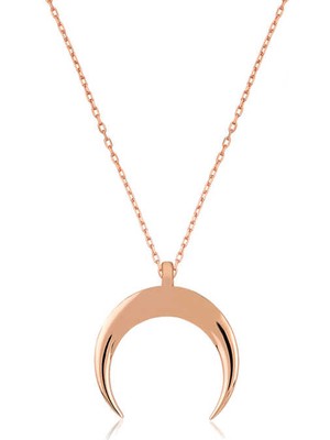 Stil Love Gümüş Hilal Kolye