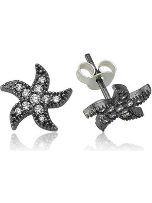 Stil Love Gümüş Deniz Yıldızı Çivili Küpe