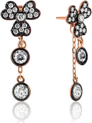 Stil Love Gümüş Sallantılı Yonca Küpe