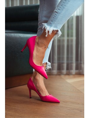 Nişantaşı Shoes Brenda Fuşya Mat Sivri Burun Kadın Stiletto