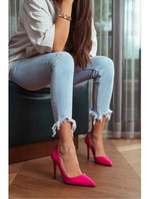 Nişantaşı Shoes Vanessa Fuşya Mat Sivri Burun Kadın Stiletto