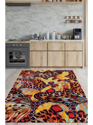 Homshtag Sanatsal Kelebek Çok Renkli Dekoratif Halı Dokuma Taban Hayvan Baskılı Özel Tasarım Halı