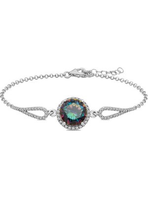 Stil Love Gümüş Mistik Topaz Bileklik
