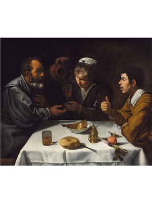 Diego Velazquez İki Erkek ve Bir KIzla Taverna Sahnesi  PixArt Sanat Elmas Mozaik Tablo Diamond Türkiye 56*51