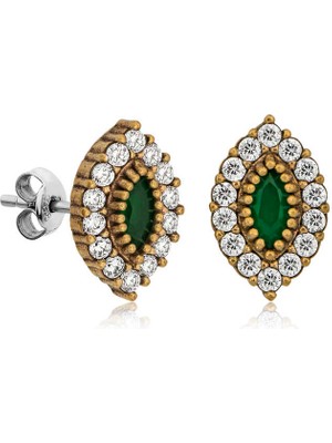 Stil Love Gümüş Otantik Mekik Çivili Bayan Küpe