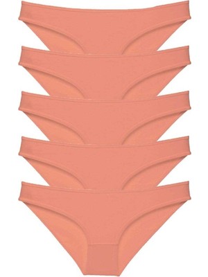 Royaleks 5 adet Süper Eko Set Likralı Kadın Slip Külot Pudra