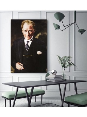 Atatürk Özel Poz Portre Kanvas Tablo