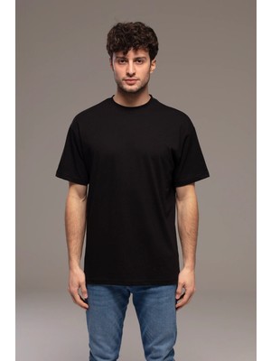 Glb Catch Erkek Slimfit Bisiklet Yaka Basıc Tişört - Siyah