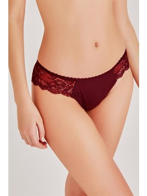Magic Form 189 Kadın Bordo Dantelli Brazil Külot