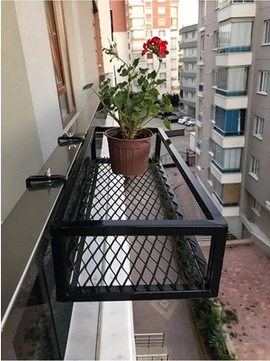 Miray Evim Saksılık Çiçeklik Balkon Model Kare Küpeşteler Için 60 cm