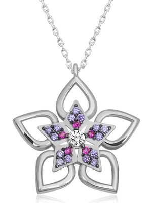 Stil Love ​Gümüş Çiçek Kadın Kolye